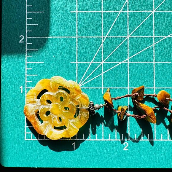 Agate Carved Pendant Tiger's Eye Cluster Knotted Necklace Sterling Lobster Clasp - Picture 11 of 12